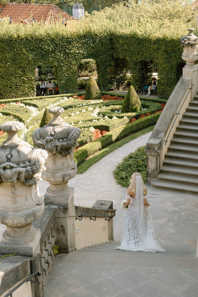 Bride in the Vrtba Garden wedding in Prague