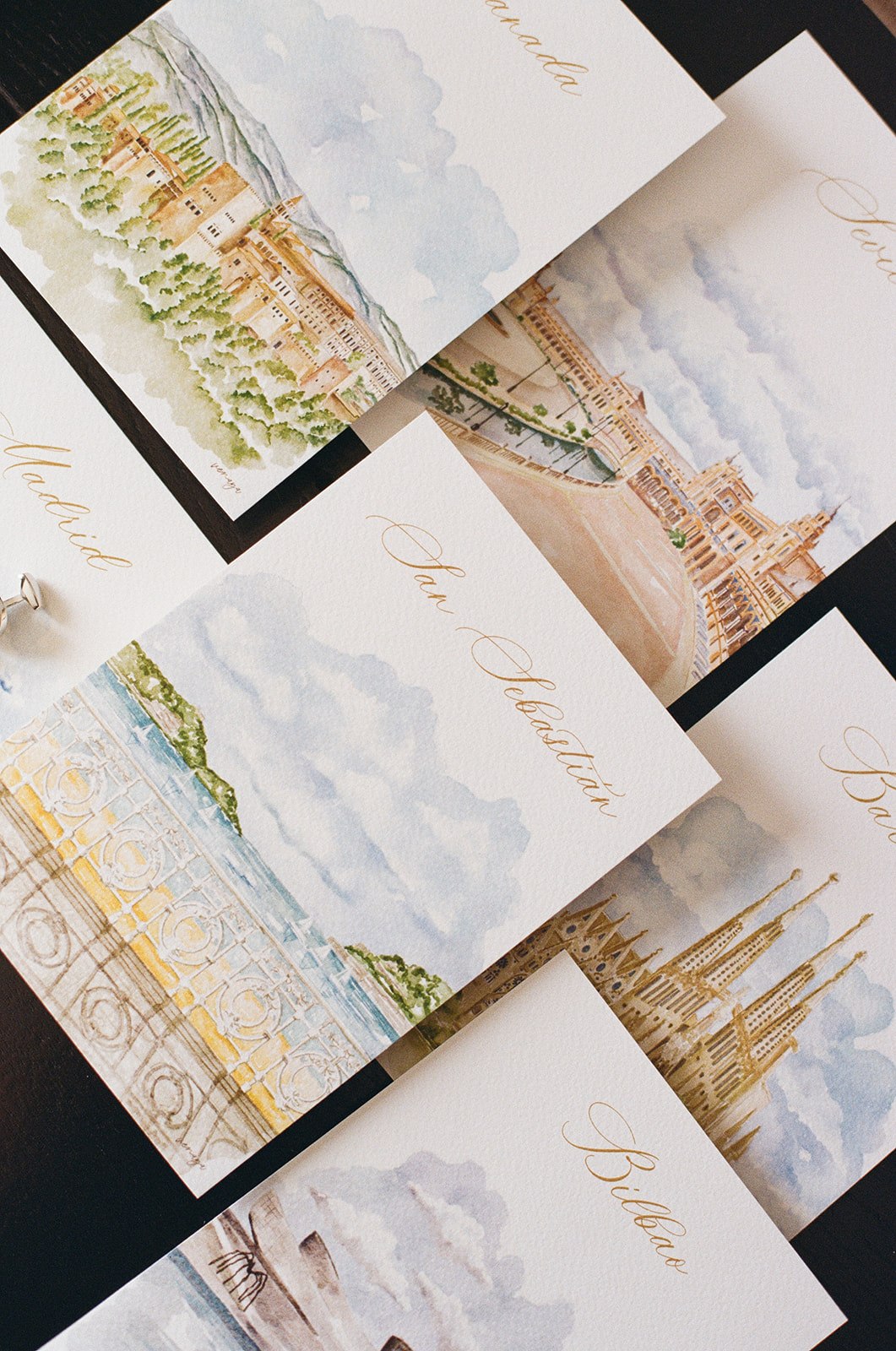 Cinematic destination wedding stationery in San Sebastián, styled with love and attention to detail.
