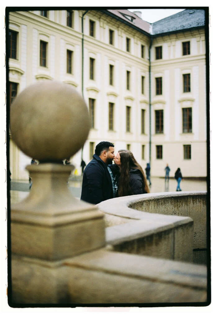 Proposal photoshoot in Prague castule captured on film by Lucie Muse