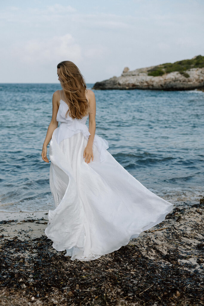Bride on the beach in  Mallorca