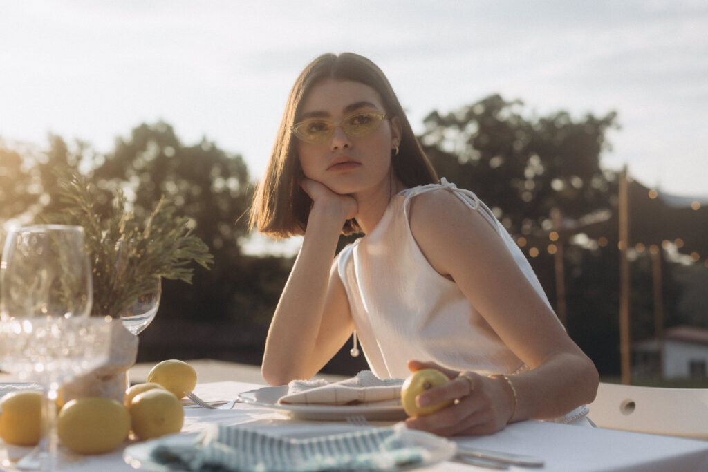 Editorial vibe wedding photograpy of the bride after the ceremony