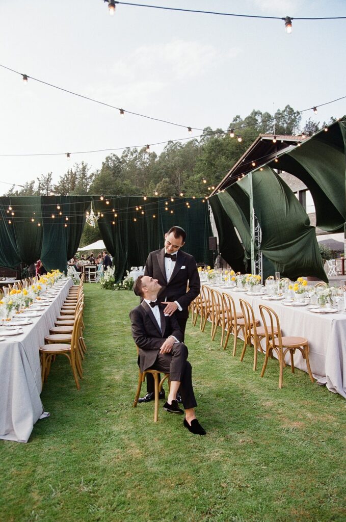 San Sebastian luxury wedding reception with two grooms